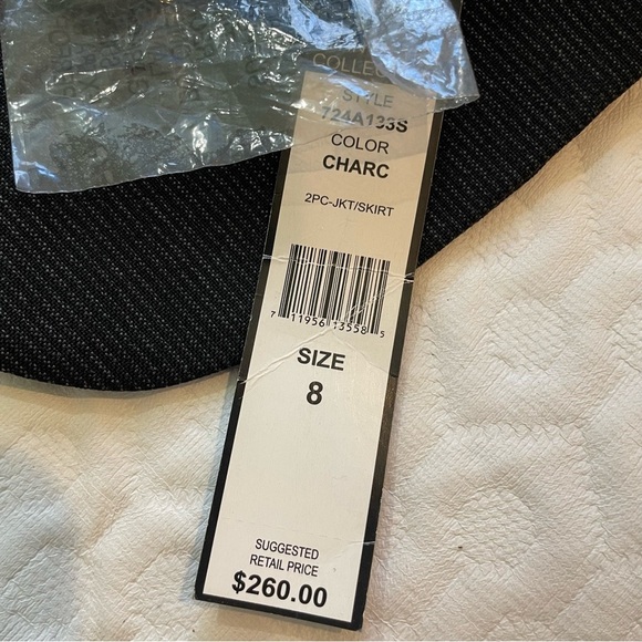 NWT John Meyer Collection Black Women's Blazer Size 8 One Button Black Striped - Picture 2 of 11